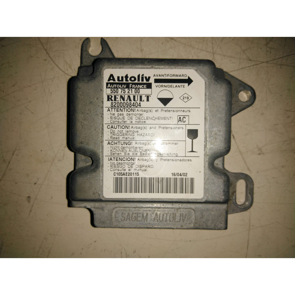 controle airbag Master 2.2DCI 16V  Ref : 8200098404-550752100